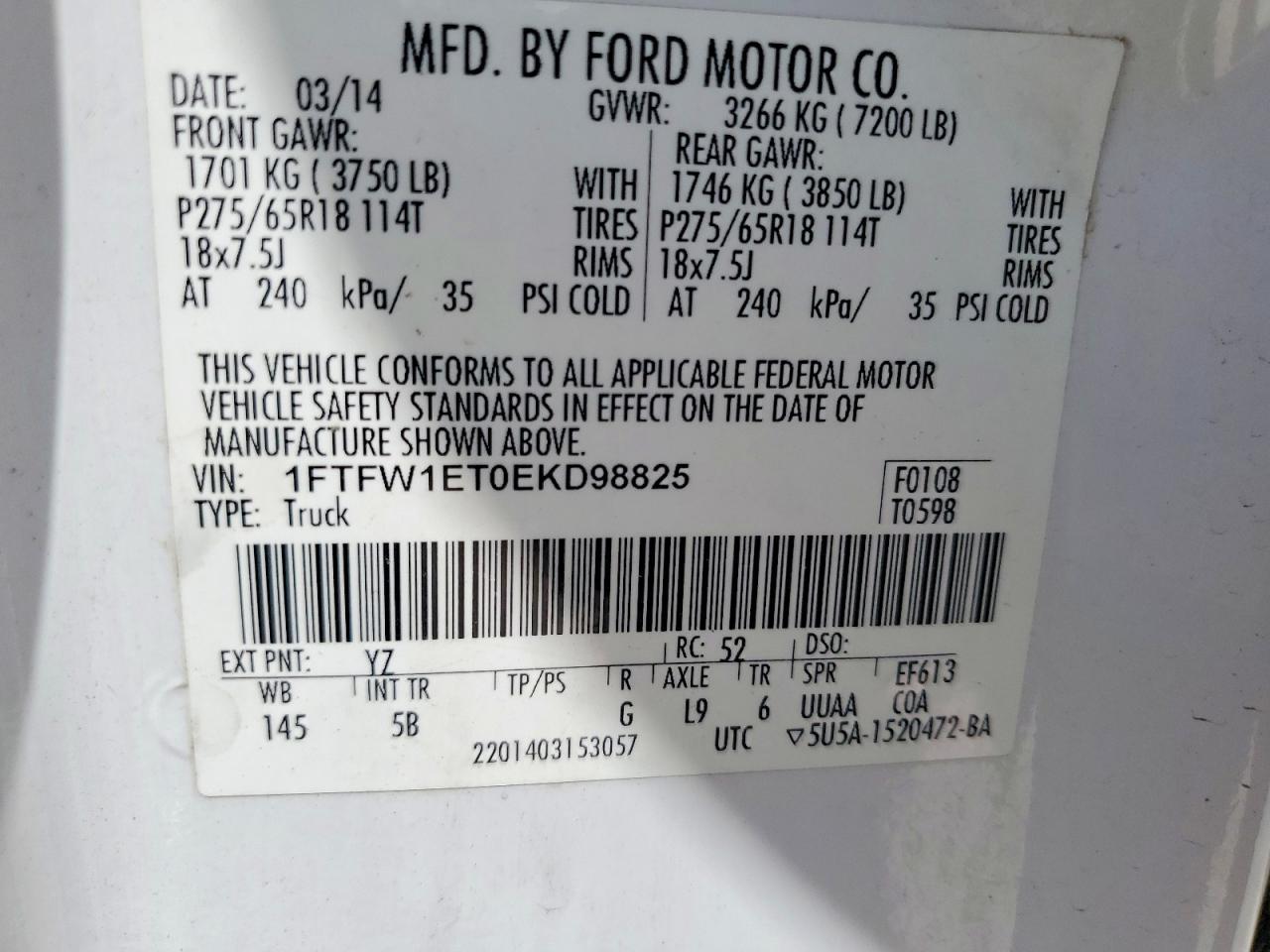 2014 Ford F150 Supercrew