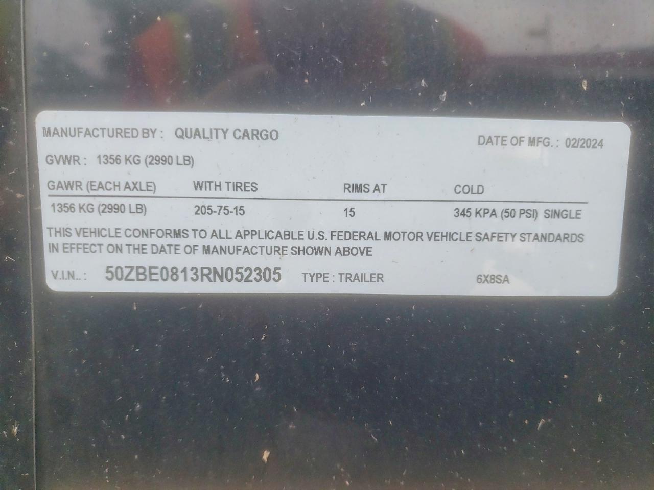 2024 Quca 2024 Quality Cargo 6X8SA Enclosed Cargo Trailer