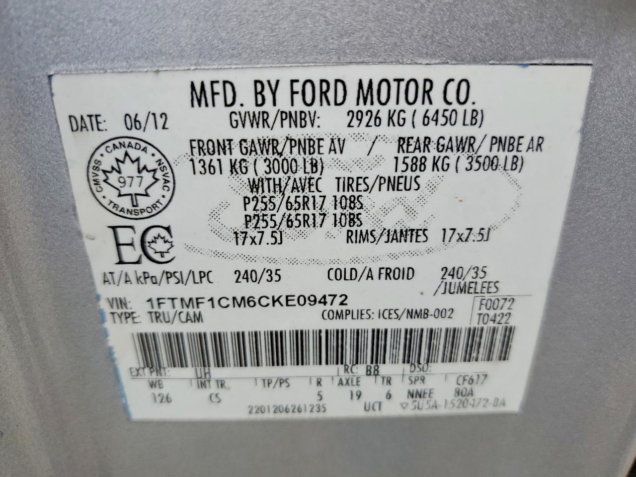 2012 Ford F150