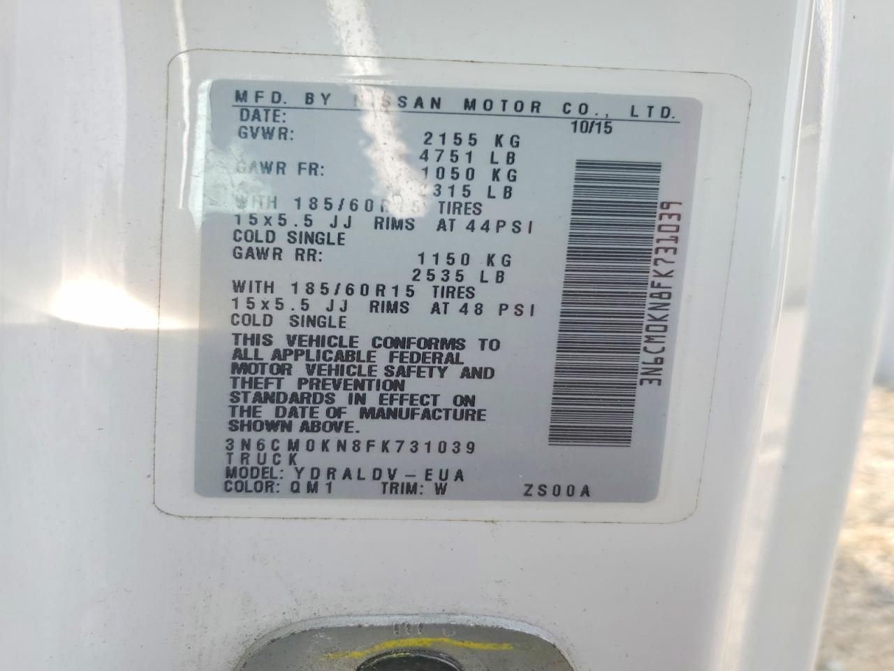 2015 Nissan NV200 Delivery Van