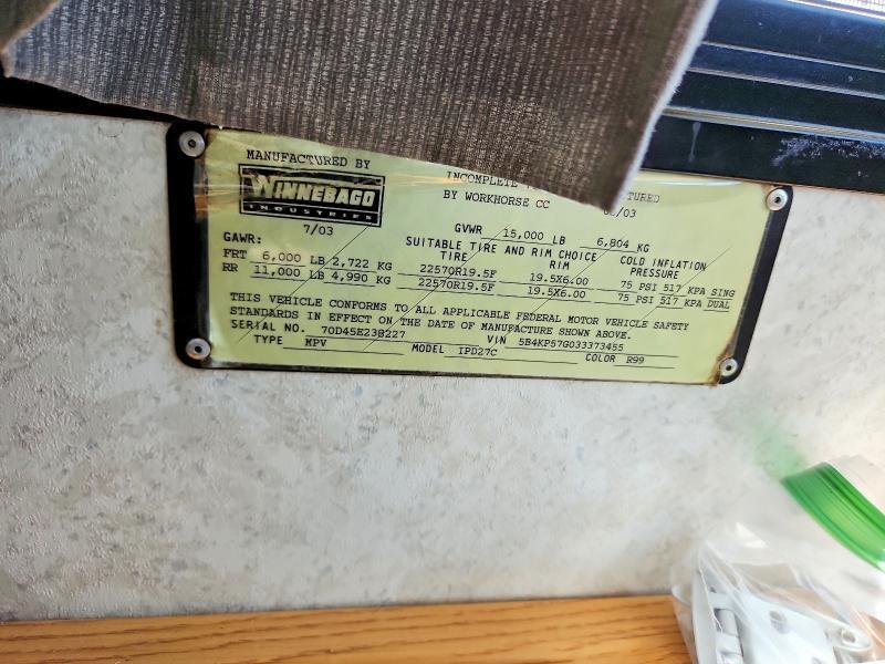 2003 Winnibago Recreational Vehicle (RV)