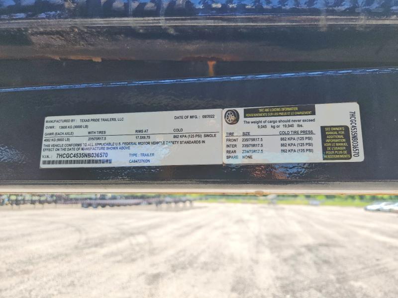 2022 Texas Pride CA84727KGN Car Carrier