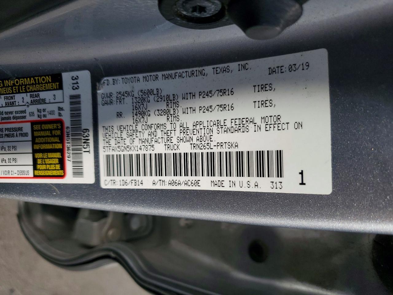 2019 Toyota Tacoma SR