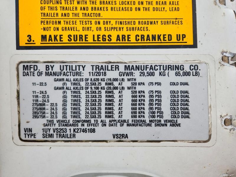 2019 Reefer Utility 2019 Utility Trailer Manufacture Trailers-Refrig