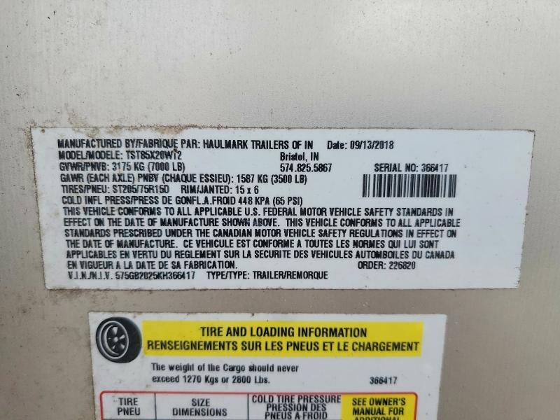 2019 Hallmark Enclosed Cargo Trailer