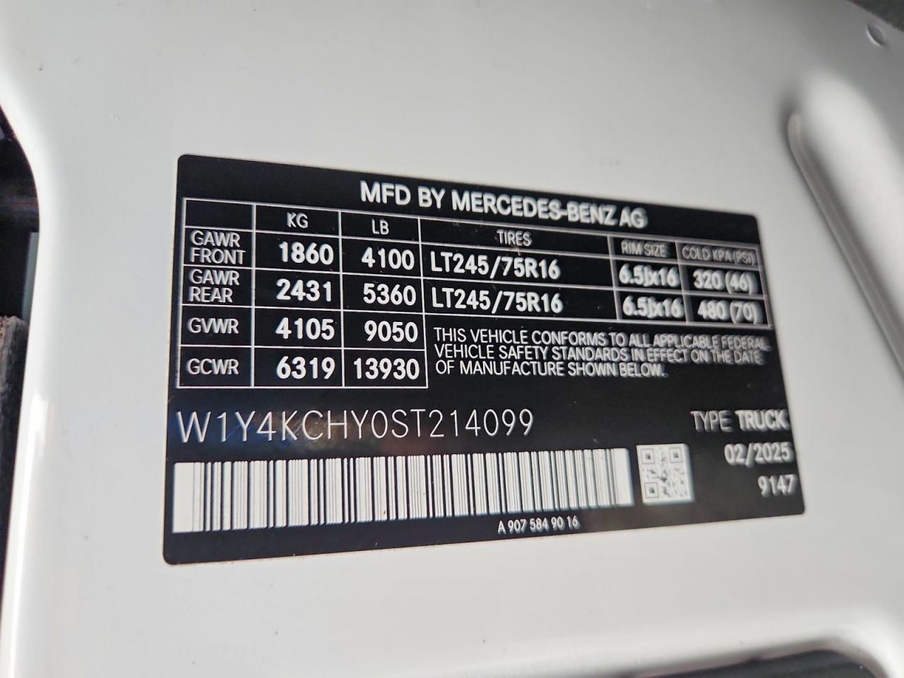 2025 Mercedes-Benz Sprinter 2500 Delivery Van