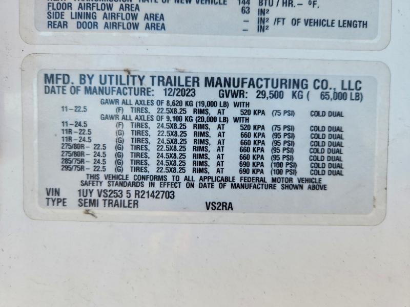 2024 Utility VS2RA Refrigerated Van Trailer