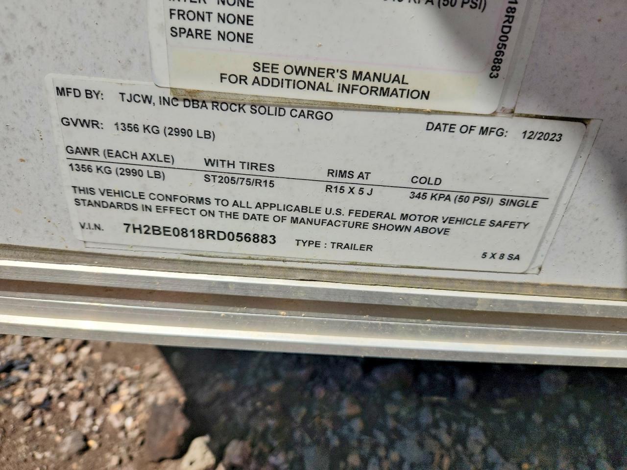 2024 Rock Solid Carg O 5X8SA Enclosed Cargo Trailer