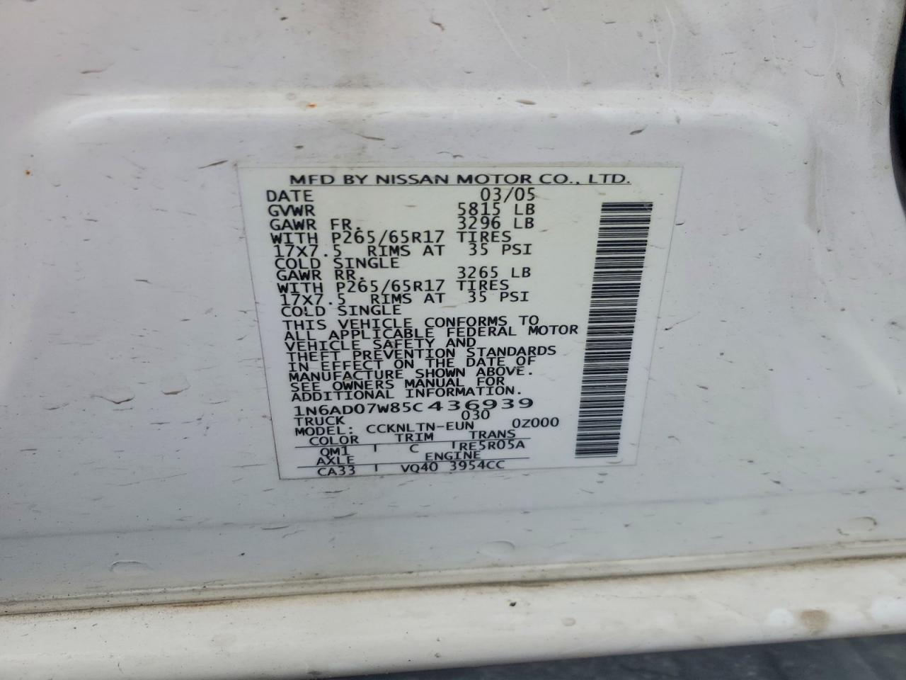 2005 Nissan Frontier SE