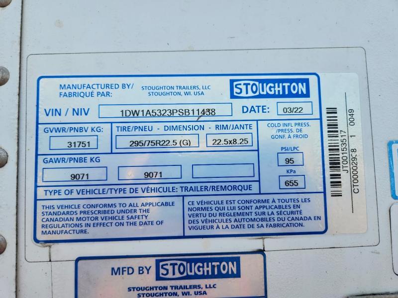 2023 Stoughton Ghton ZGPVW-535T-S-C-AR DRY Van Trailer
