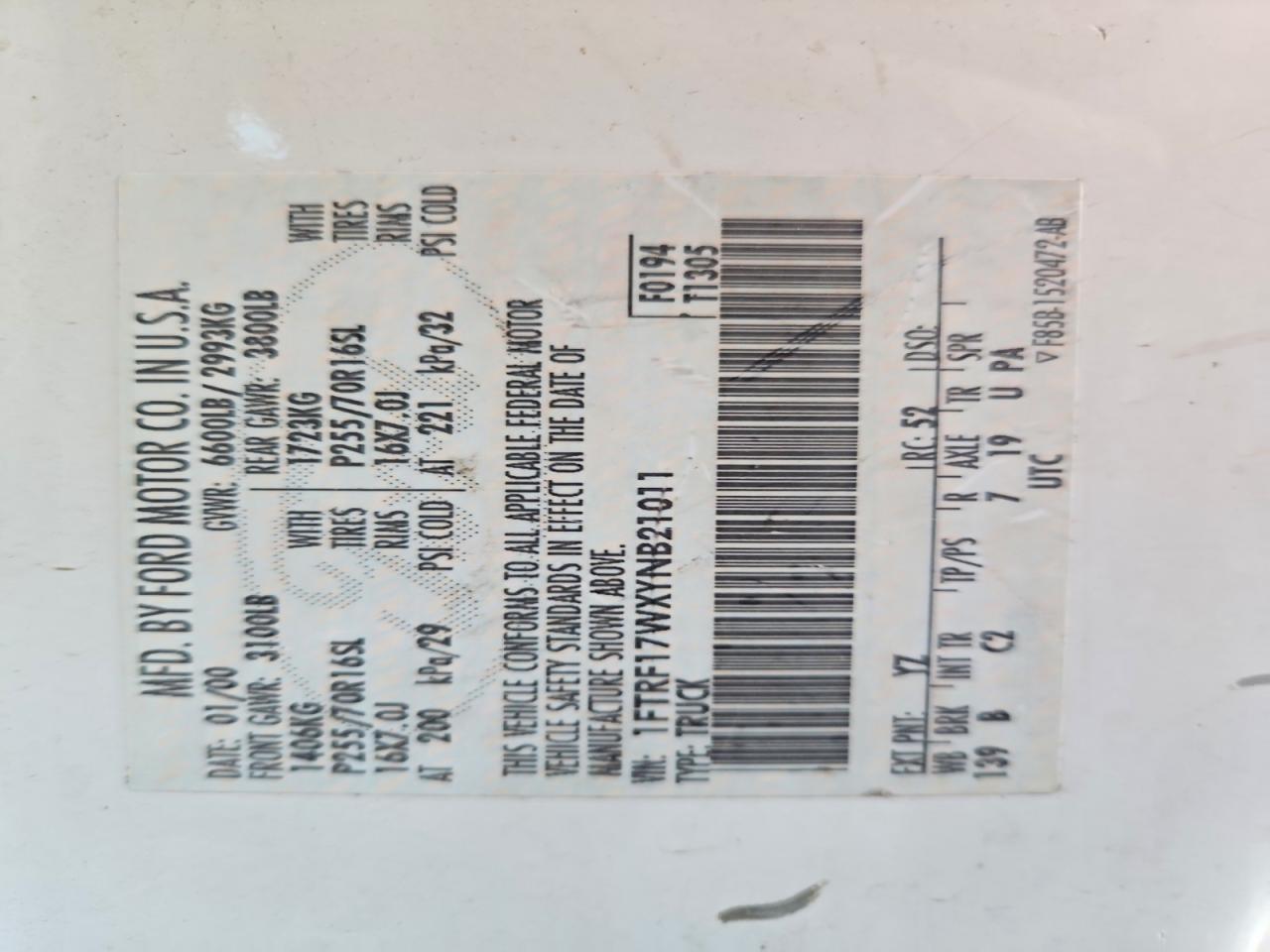 2000 Ford F150