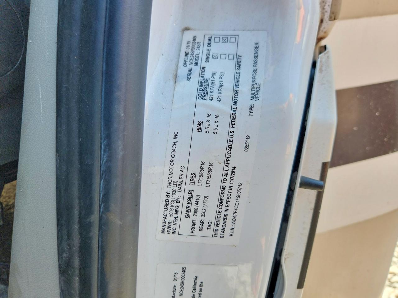 2015 Thor Motor Coach Citation RV