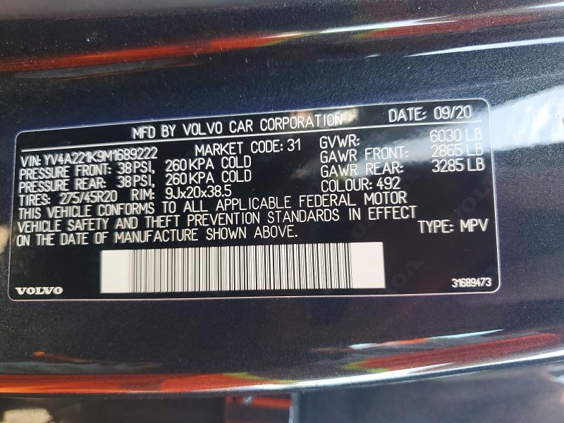 2021 Volvo Xc90 T6 Momentum