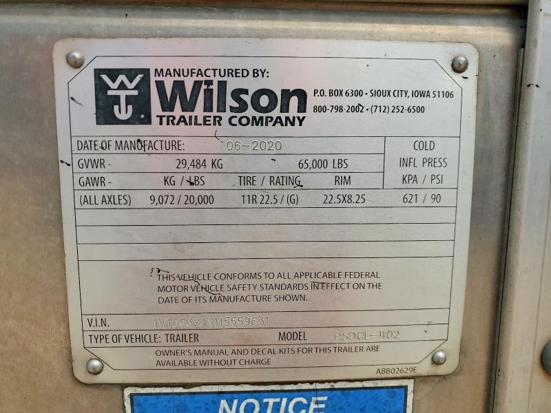 2021 Wilson Psdcl-402 Livestock Trailer