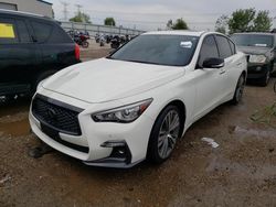 Salvage cars for sale from Copart Elgin, IL: 2022 Infiniti Q50 Sensory