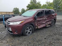 Toyota Highlander salvage cars for sale: 2018 Toyota Highlander LE