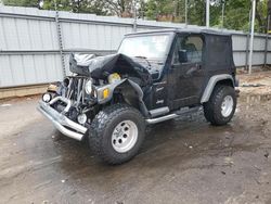 Jeep salvage cars for sale: 2002 Jeep Wrangler / TJ Sport