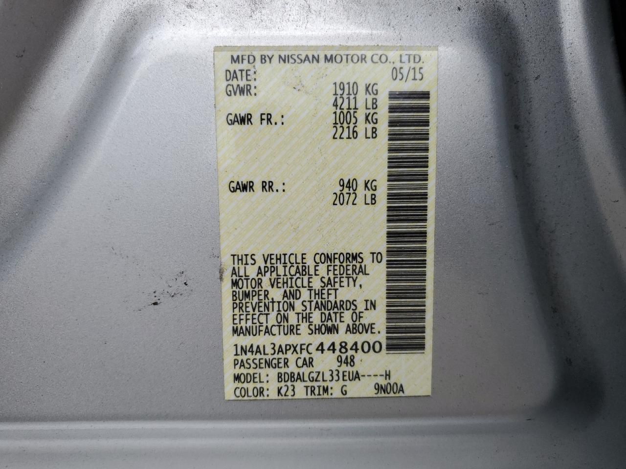 2015 Nissan Altima 2.5