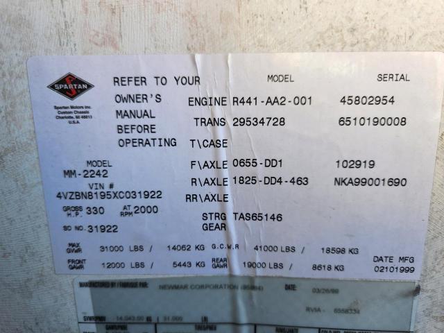 1999 Spartan Motors Motorhome 4VZ