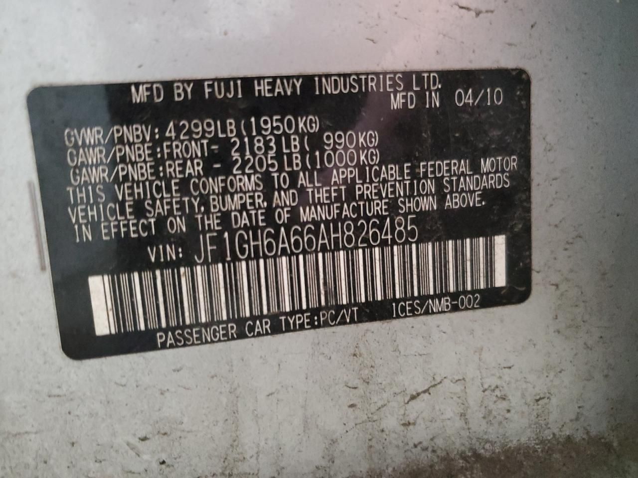 2010 Subaru Impreza 2.5i