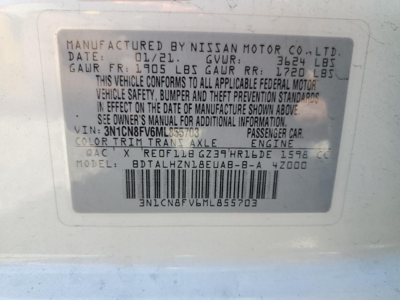 2021 Nissan Versa sr