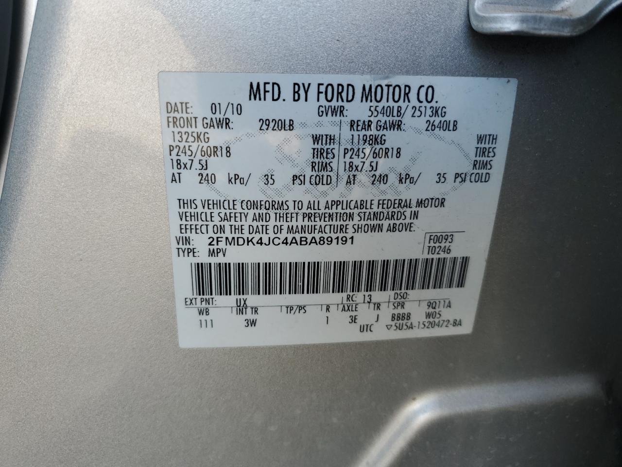 2010 Ford Edge sel