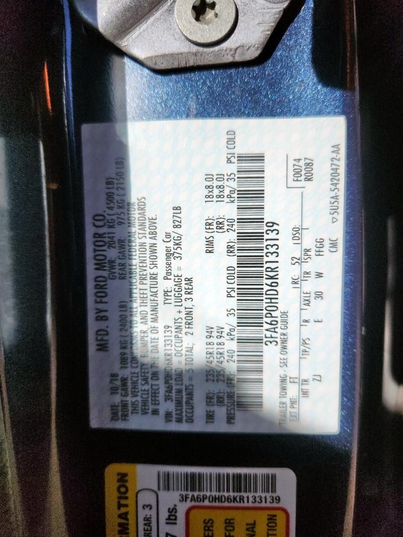 2019 Ford Fusion SE