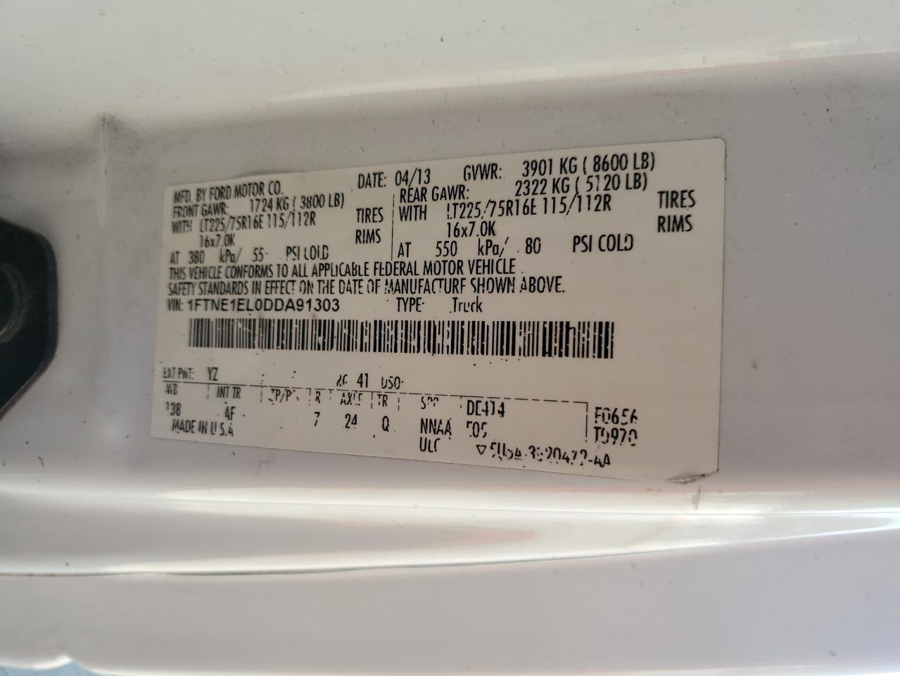 2013 Ford Econoline E150 van