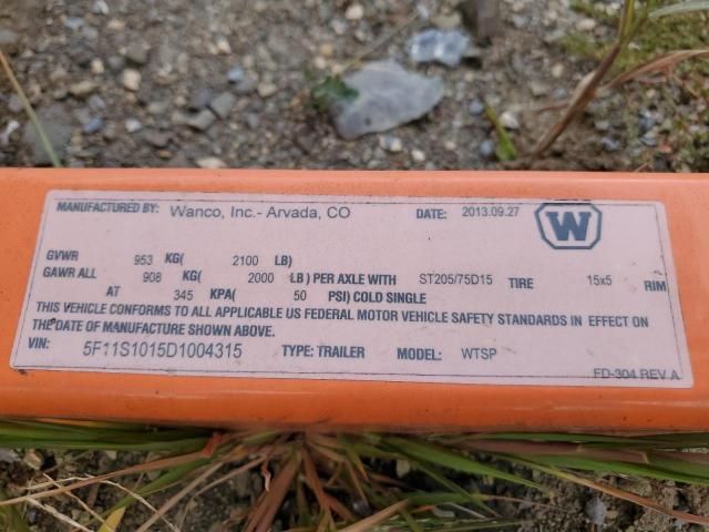 2013 Wanco Wtsp Arrow Board Trailer