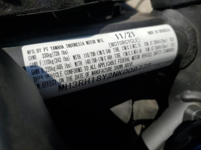 2022 Yamaha YZFR3 A