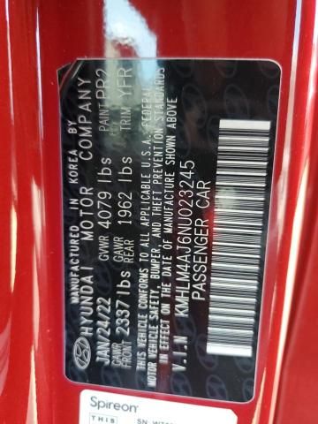 2022 Hyundai Elantra Blue