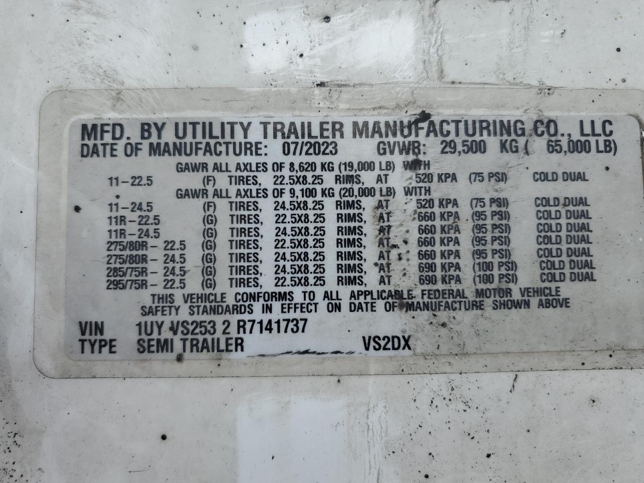 2024 Utility VS2DX DRY Van Trailer