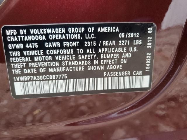 2012 Volkswagen Passat SE