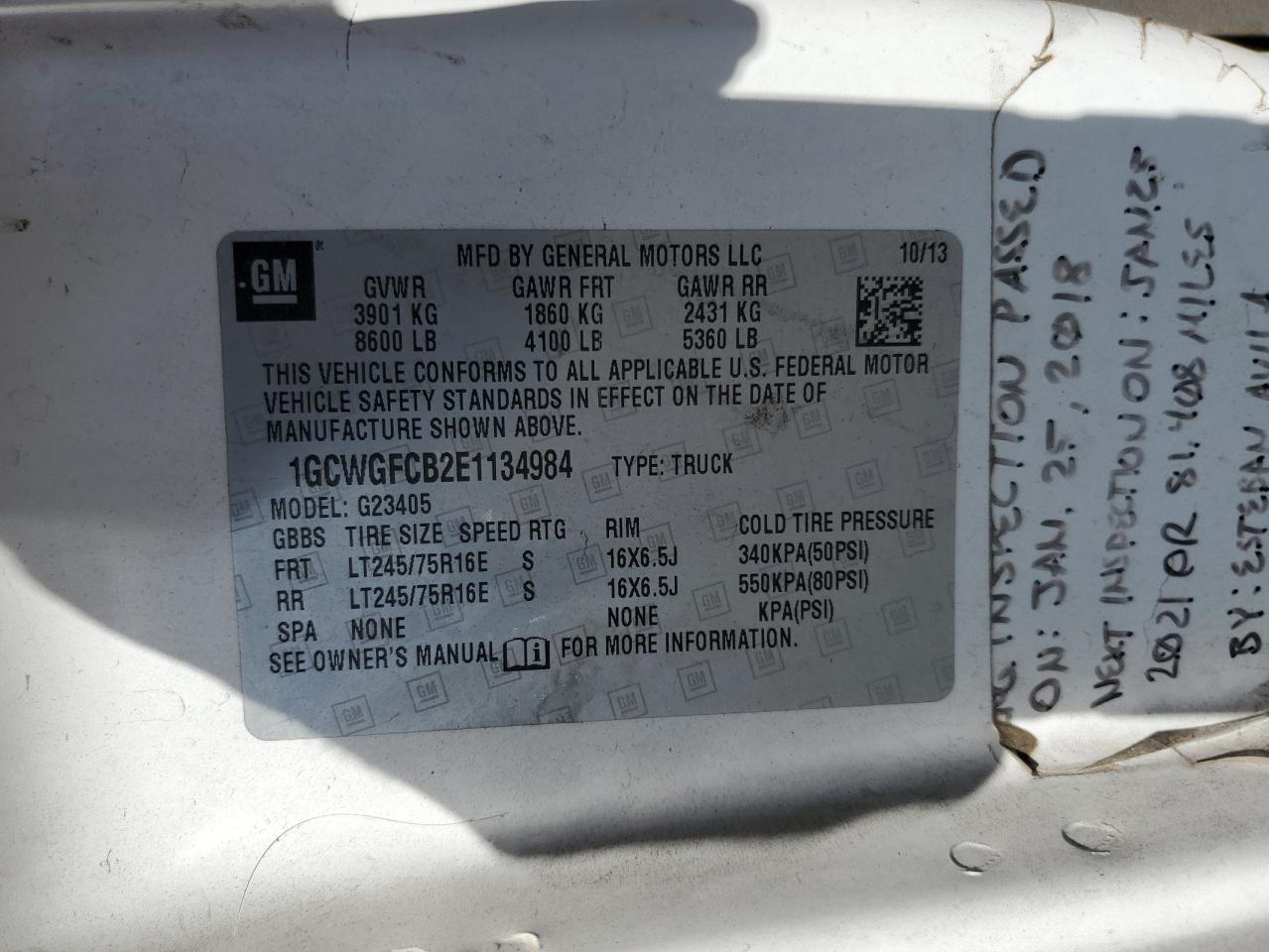 2014 Chevrolet Express G2500