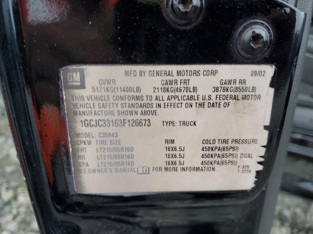 2003 Chevrolet Silverado C3500