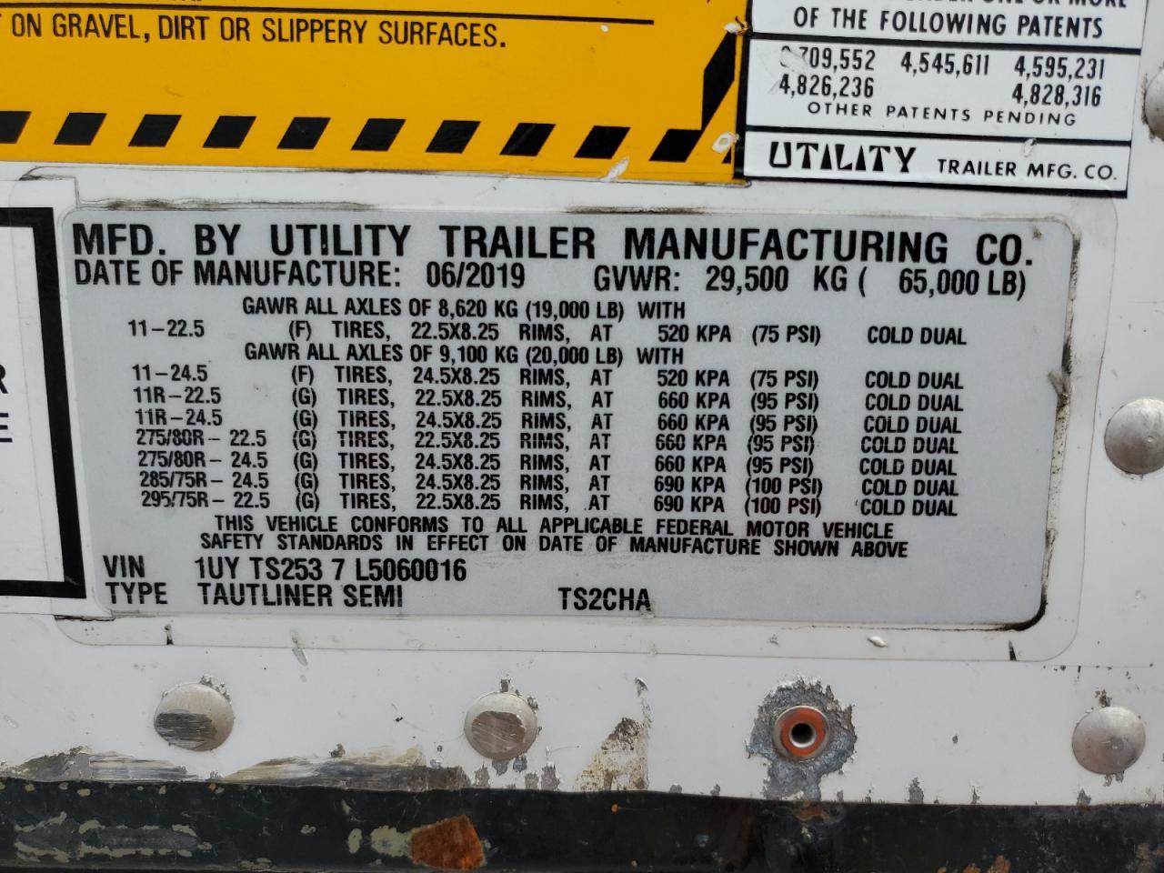 2020 Utility Side Curtain Trailer