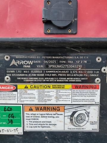 2025 Arrow Trail 2025 Arow Dump Trailer