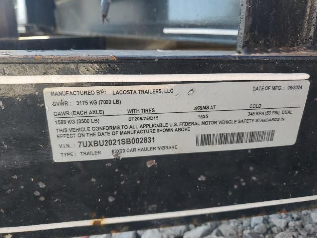2025 Other 2025 Lacosta 83X20 Equipment Trailer