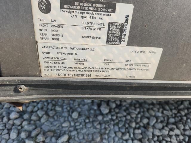 2022 Nationcraft 7X16TA2 Enclosed Cargo Trailer