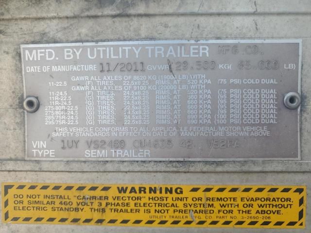 2012 Utility VS2RA Refrigerated Van Trailer