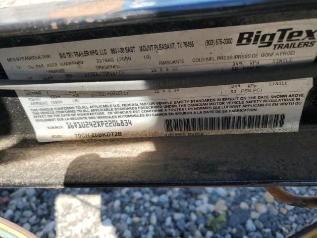 2023 Big Tex 70CH-20BKDT2B Equipment Trailer