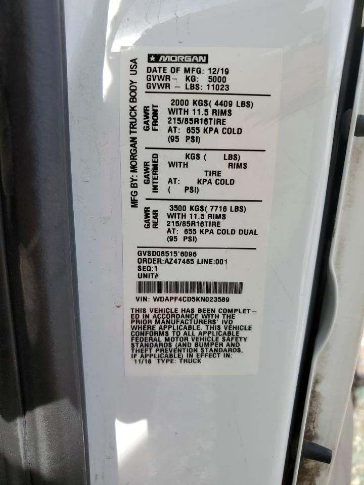 2019 Mercedes-Benz Sprinter 3500/4500