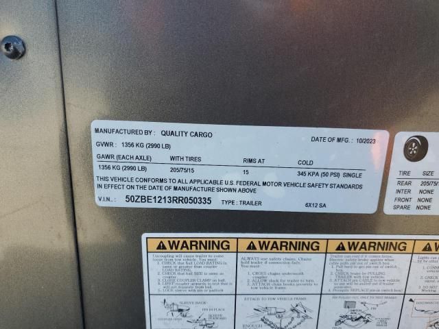 2024 Quality Cargo 6X12 SA Enclosed Cargo Trailer