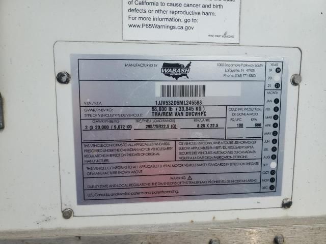 2021 Wabash Dvcvhpc DRY Van Trailer