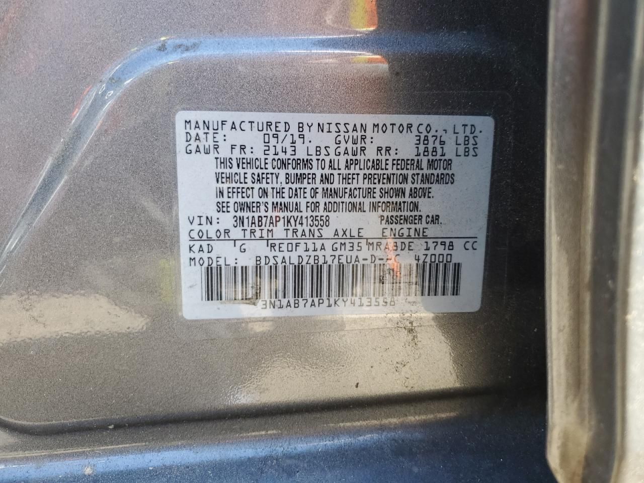 2019 Nissan Sentra s