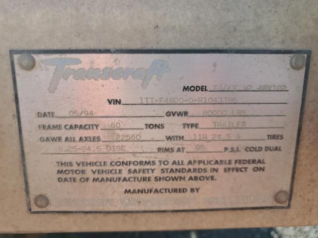 1994 Transcraft Eagle W2 48X102 Flatbed Trailer