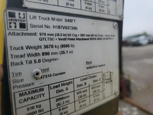 2016 Hyster S40FT Forklift