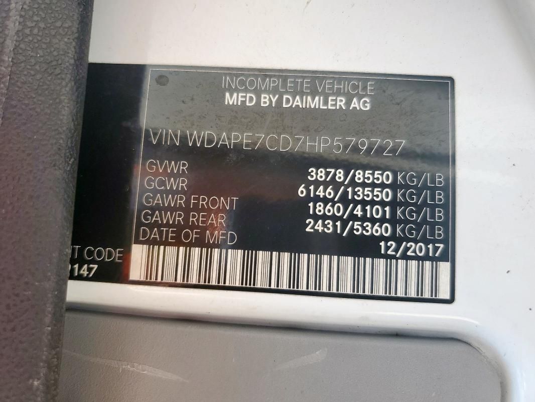 2017 Benzhou Sprinter Cargo 2500
