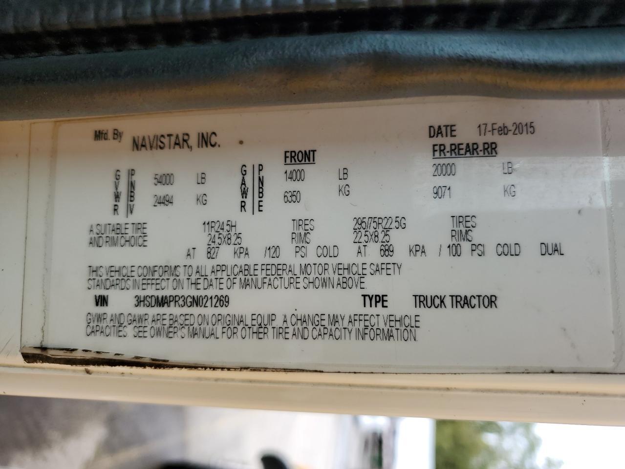 2016 International 9900I Semi Truck
