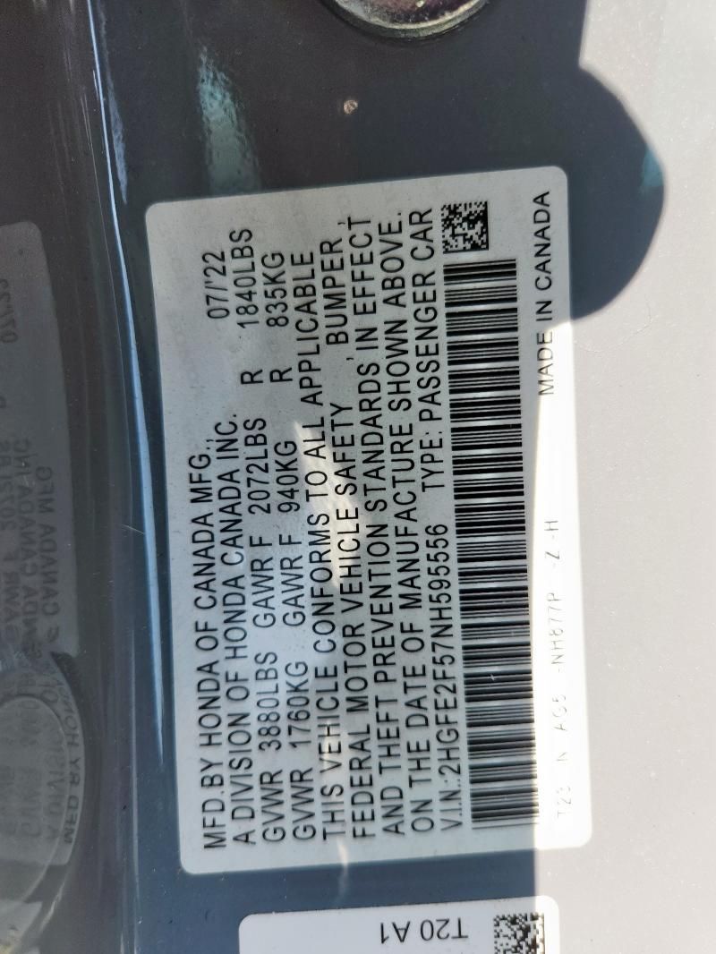 2022 Honda Civic Sport